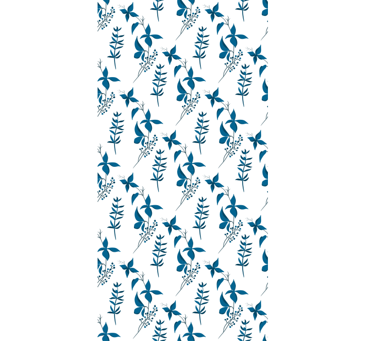Květinový ornament tapeta modrý květinový vzor - TenStickers