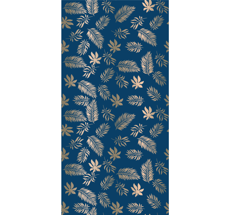 Květinový ornament tapeta v africkém stylu s modrými květy - TenStickers