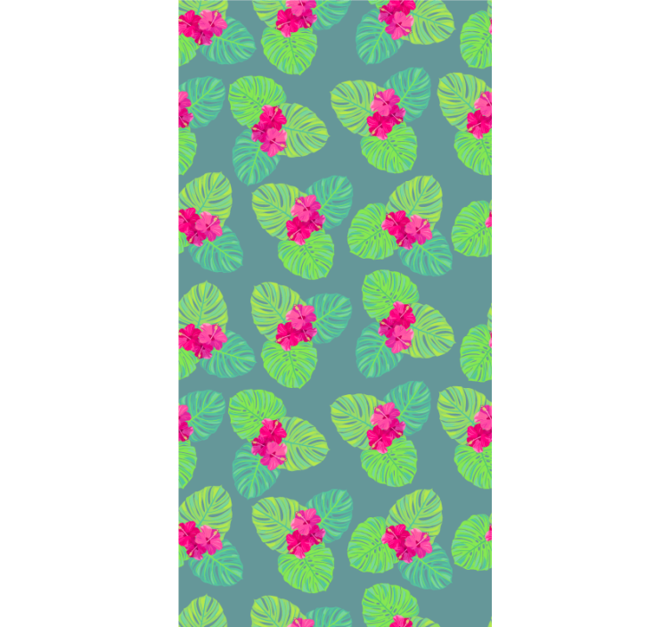 Květinový ornament tapeta s designem magnolie na vodě - TenStickers
