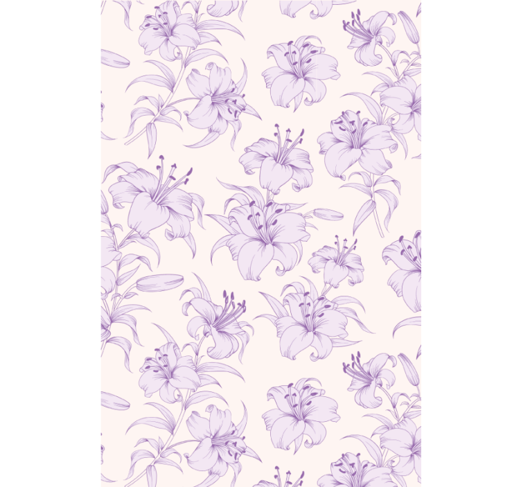 Květinový ornament tapeta s květinami lilie - TenStickers