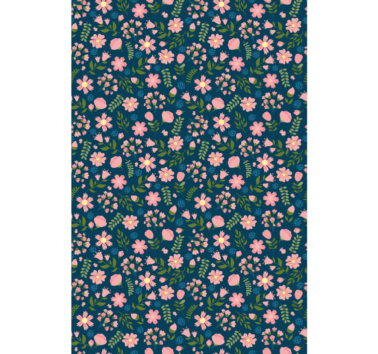 Květinový ornament tapeta floflo modrá - TenStickers