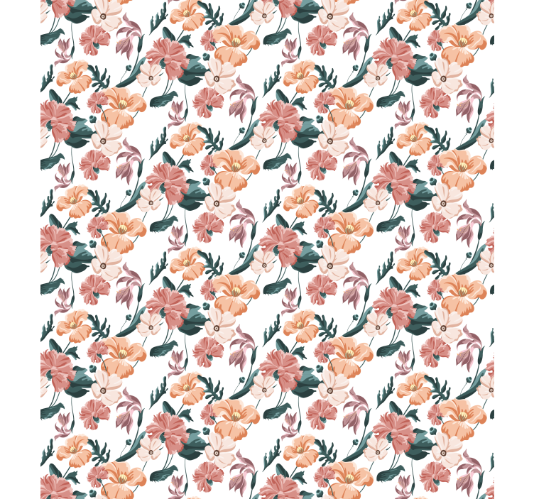 Květinový ornament tapeta ziedi bílá - TenStickers