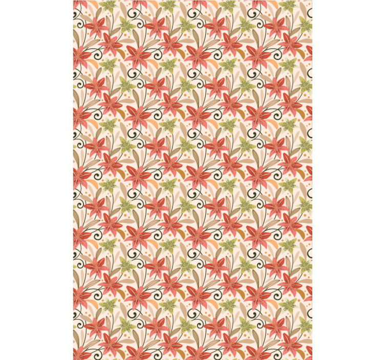 Květinový ornament tapeta barevné vintage lilie - TenStickers