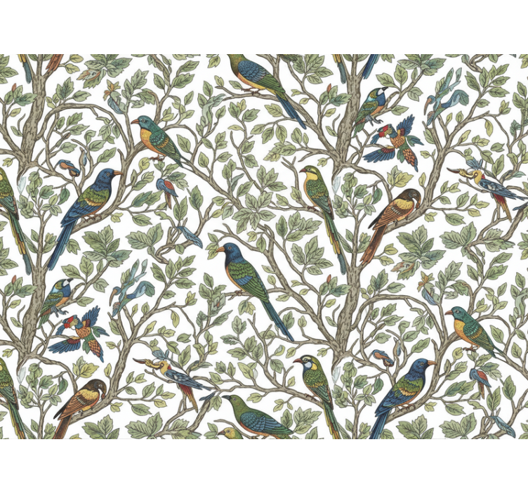 Strom tapeta ptáci v lese - TenStickers