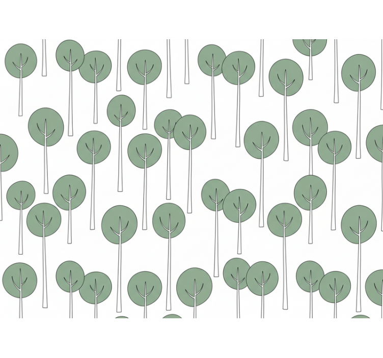 Květinová tapeta s minimalistickým vzorem stromů - TenStickers