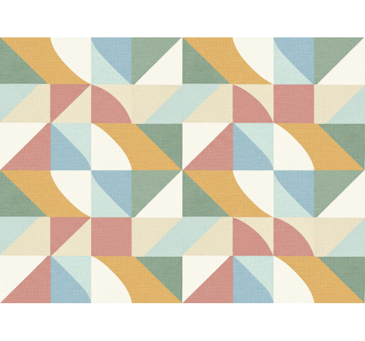 Rustikální tapeta geometrické tvary v jemných barvách - TenStickers