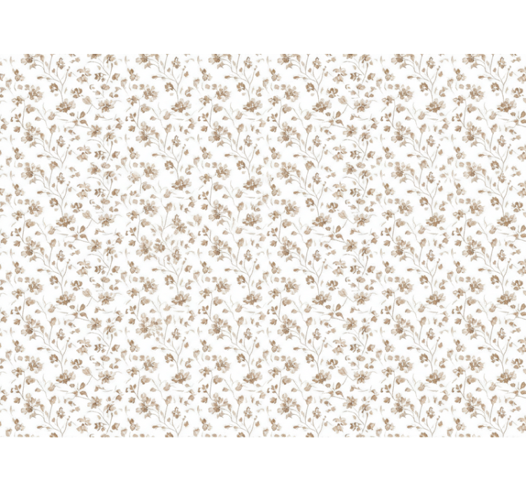 Květinová tapeta malé květiny v hnědé akvarelu - TenStickers