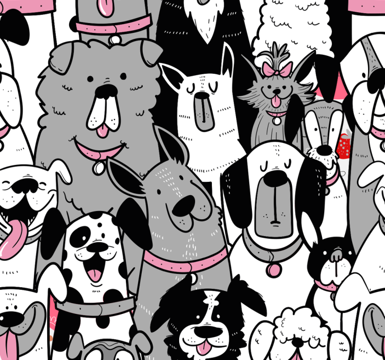 Psí obrysy dětské tapeta - TenStickers