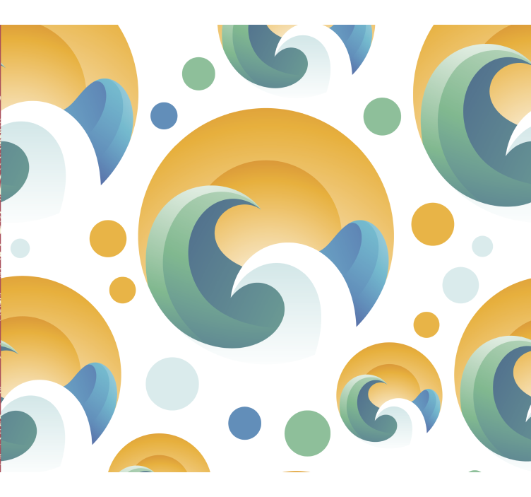 Slunce a vlny geometrický tvar tapeta - TenStickers