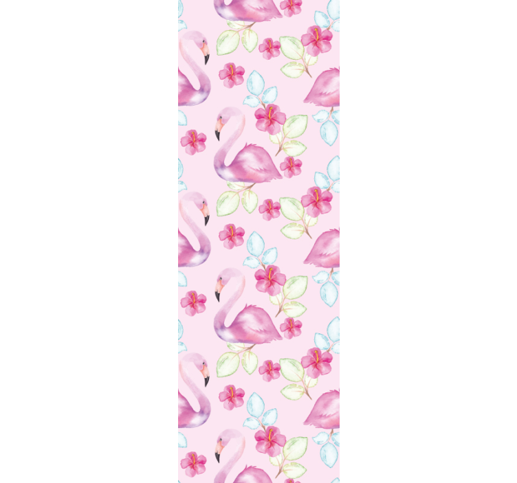 Plameňáci s květinami zvířecí tapeta - TenStickers