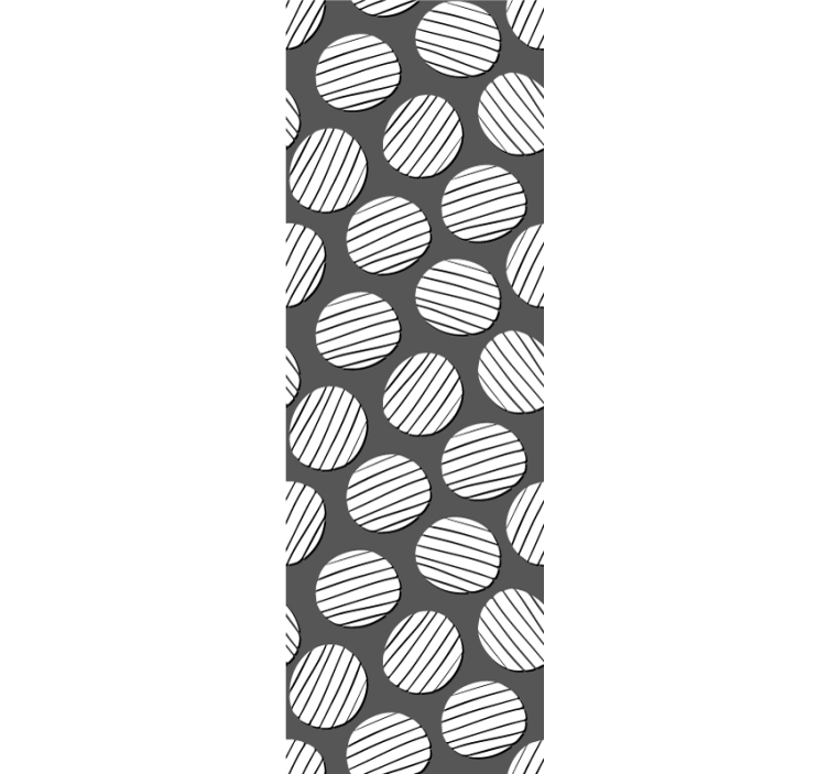 Kruhové 3d černé a bílé tapeta - TenStickers