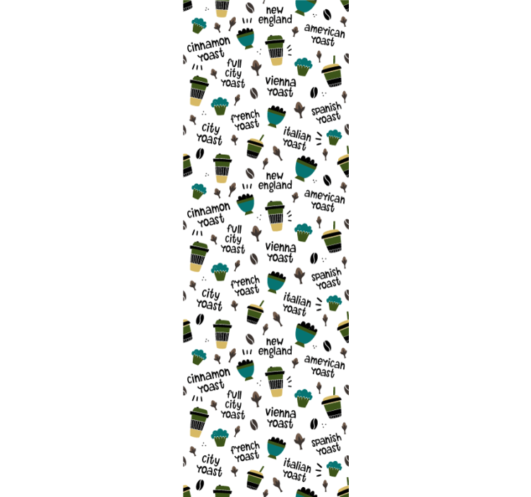 Káva text vzor kuchyň tapeta - TenStickers