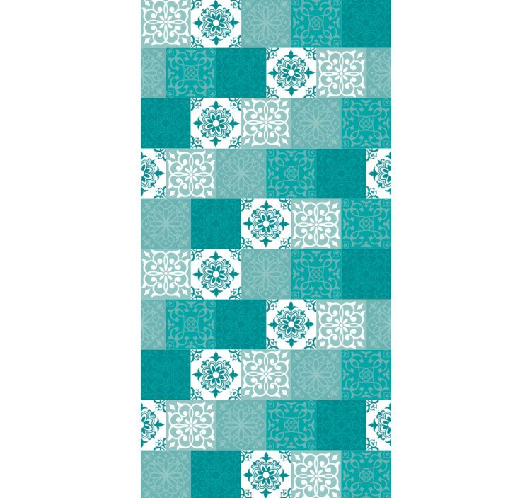 Tyrkysové dlaždice tapeta - TenStickers