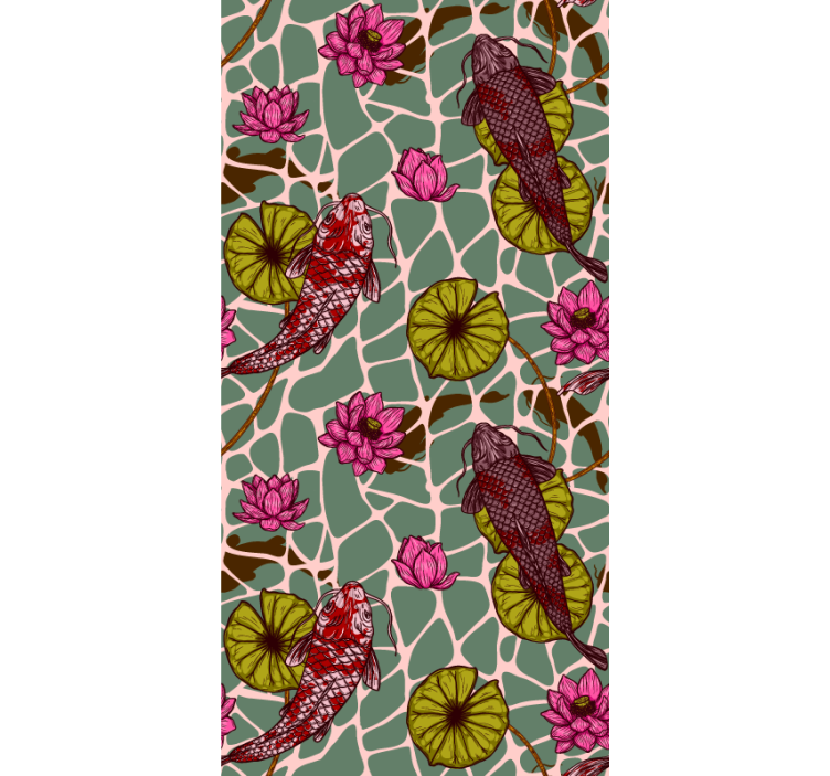 Motiv jezírka koi Ryba tapeta - TenStickers