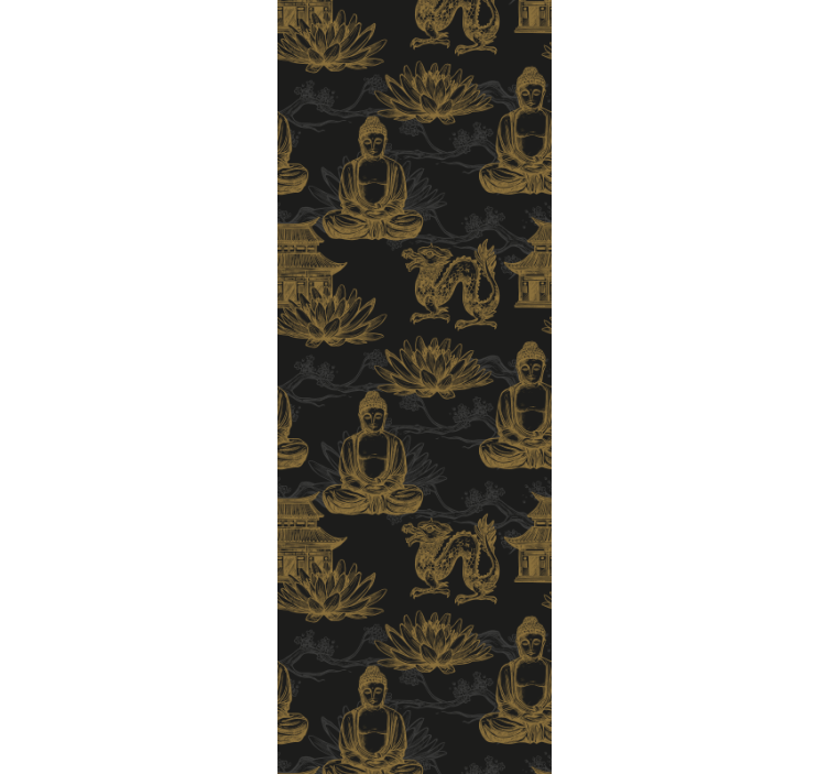 Buddha na lotosovém květu tapeta - TenStickers