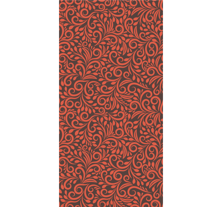 Vertikální červené rostliny list tapeta - TenStickers