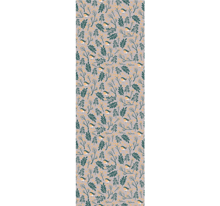 Vzor listí ptáků Příroda tapeta - TenStickers