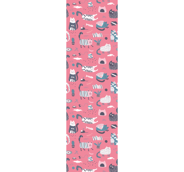 Ilustrace hravé kočky Tapeta s kočkou - TenStickers