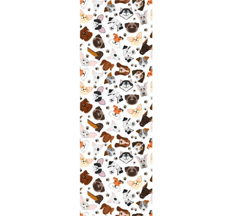 Plemena psů hlavy ložnice tapeta - TenStickers