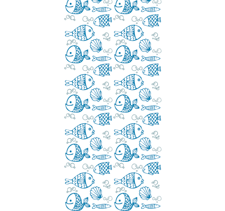 Několik nakreslených modrých ryb dětské tapeta - TenStickers