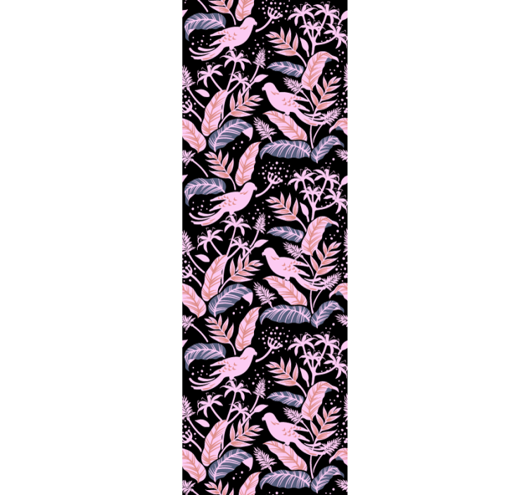 Ptáci květinová harmonie Ozdobná tapeta - TenStickers