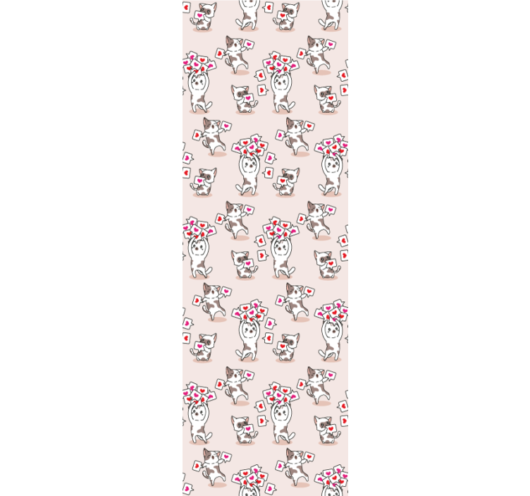 Hravý kočičí vzor Tapeta s kočkou - TenStickers