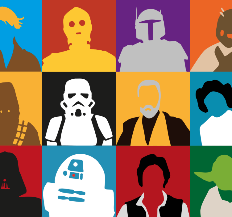 Ikonické siluety Umělecká tapeta - TenStickers