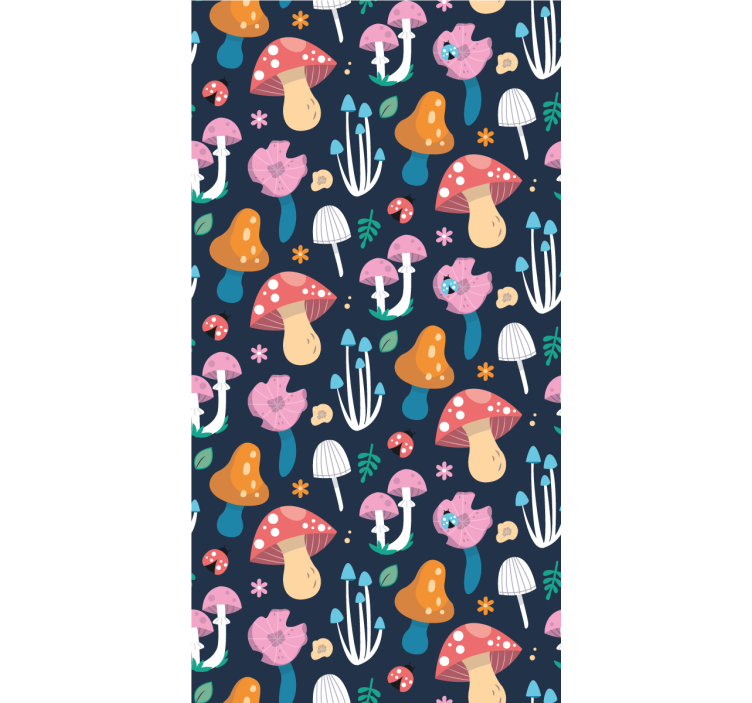 Tapeta umění houby a berušky - TenStickers