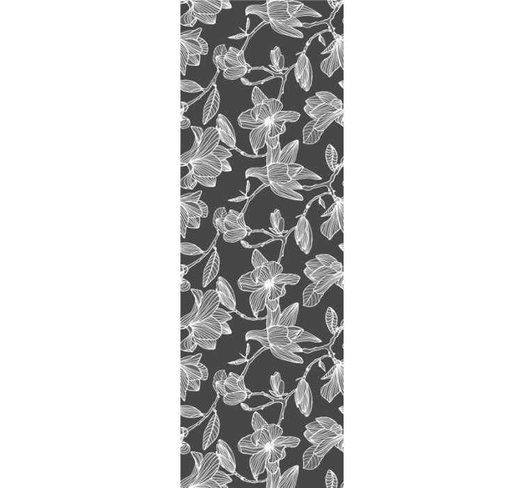 Vinylová tapeta s bílým a šedým květem magnólie - TenStickers