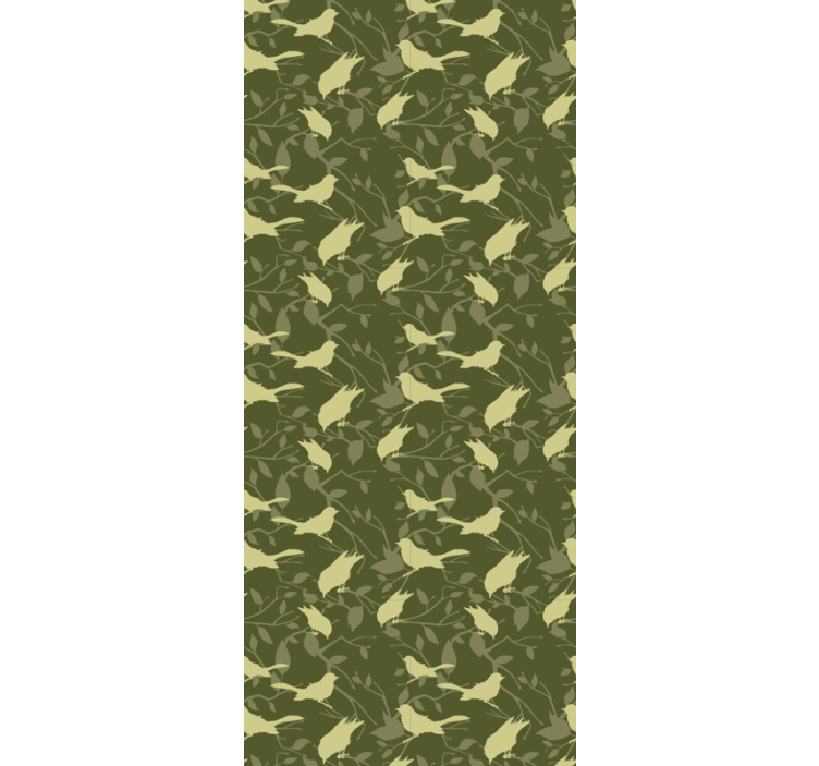 Zelený jednoduchý vzor Ptáci tapeta - TenStickers