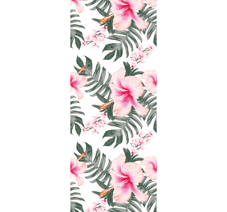 Květinová tapeta se vzorem orchidej růže - TenStickers