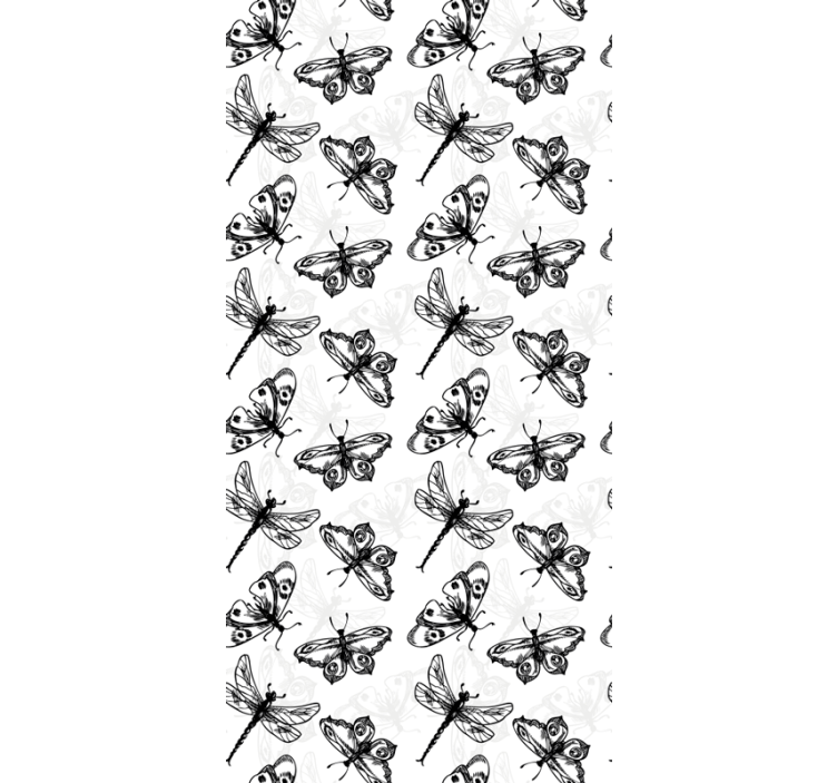 černé vážky Motýlí tapeta - TenStickers