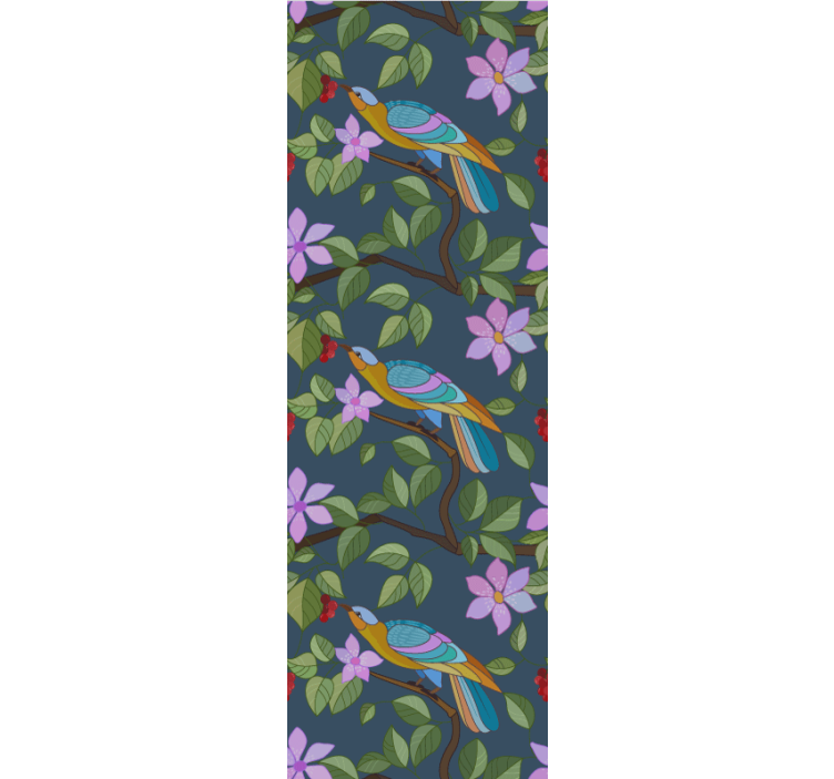 Barevný tropický design Ptáci tapeta - TenStickers