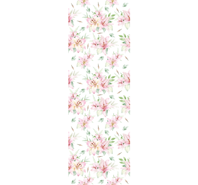 Růžový a bílý vzor květinová tapeta - TenStickers