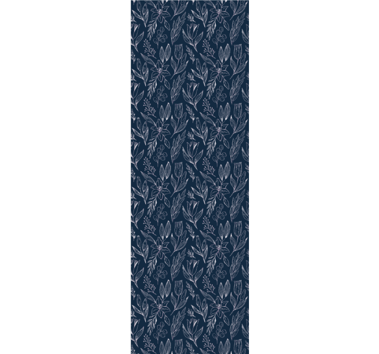 Modře kvetoucí motiv květinová tapeta - TenStickers