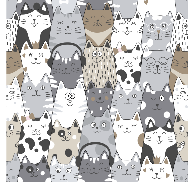 Kreslené kočky Tapeta do dětského pokoje - TenStickers