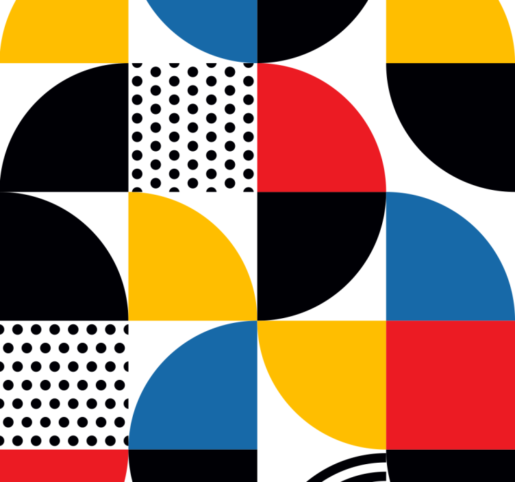 Fúze geometrických kruhů Geometrická tapeta - TenStickers