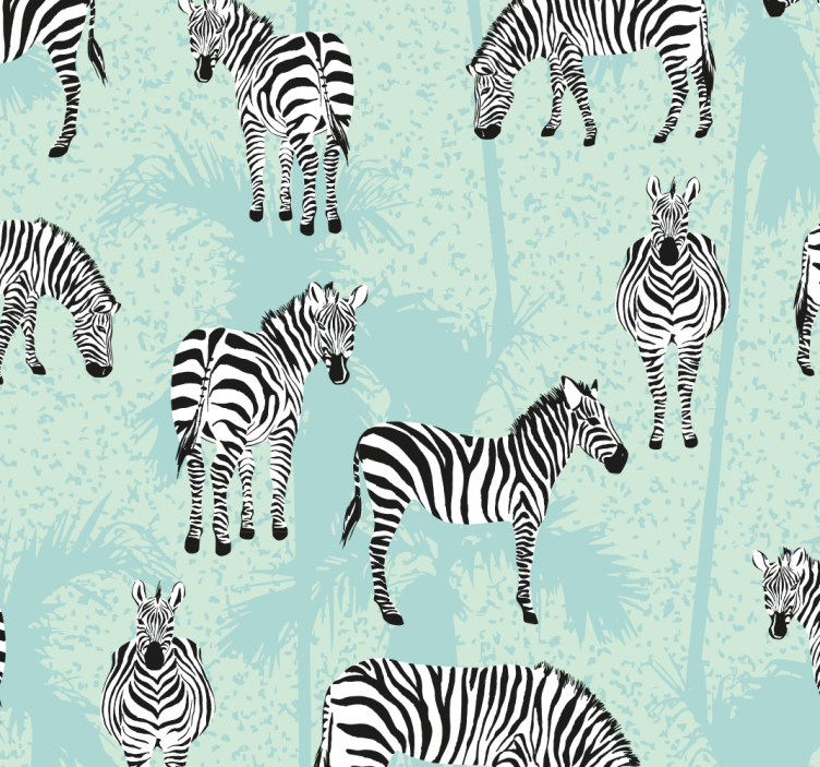 Zebra vzorovaná Zebra tapeta - TenStickers
