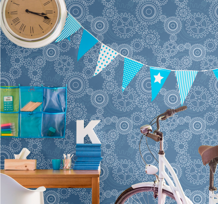 Tapeta se vzorem 3d mechanických řetězů - TenStickers