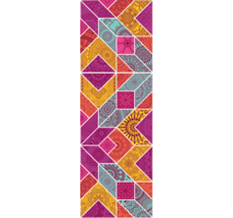 Barevný geometrický vzor Tapeta do ložnice - TenStickers