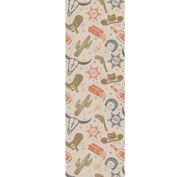 Kovboj prvky vzor ložnice tapeta - TenStickers