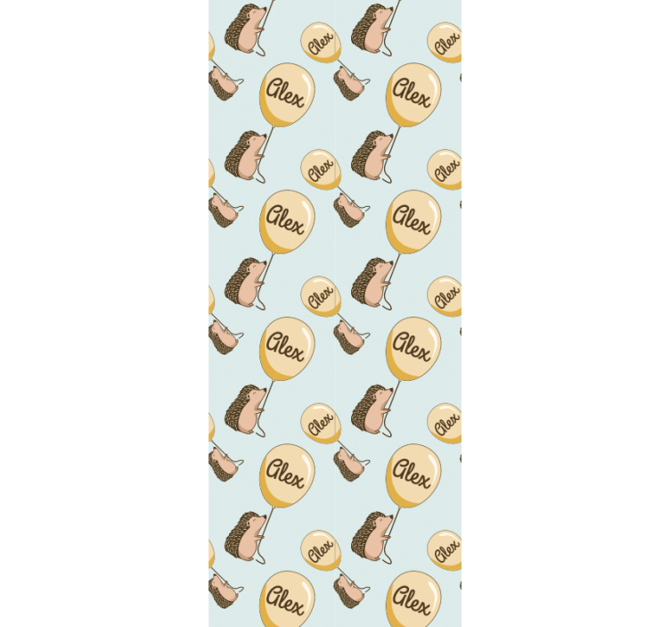 Ježci s balónky a jménem Tapeta do dětského pokoje - TenStickers