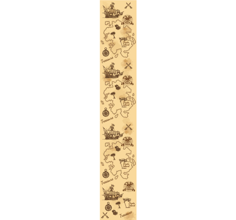 Pirátská dobrodružná mapa klasická tapeta - TenStickers