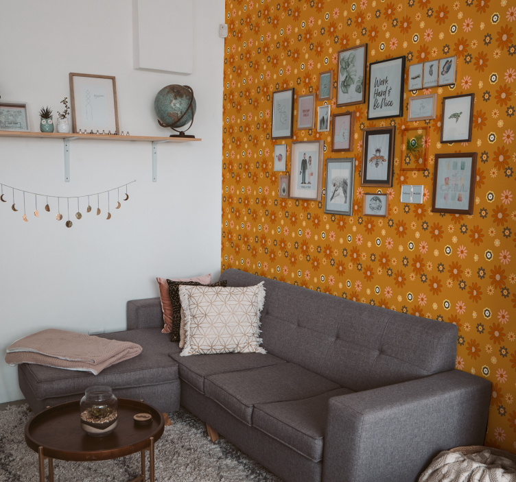 60. Léta květinová síla vintage tapeta - TenStickers