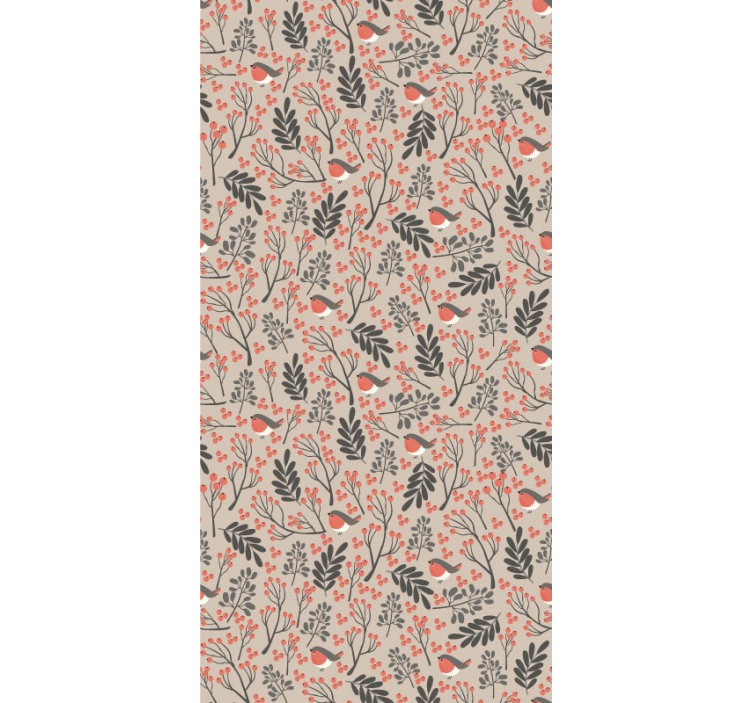 Ptáci a květy Tapeta do obývacího pokoje - TenStickers