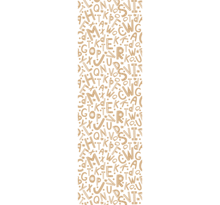 Béžové abecedy na bílé dětské tapeta - TenStickers