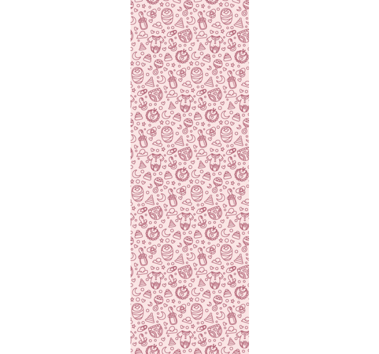 Růžové hračky a oblečení školka tapeta - TenStickers