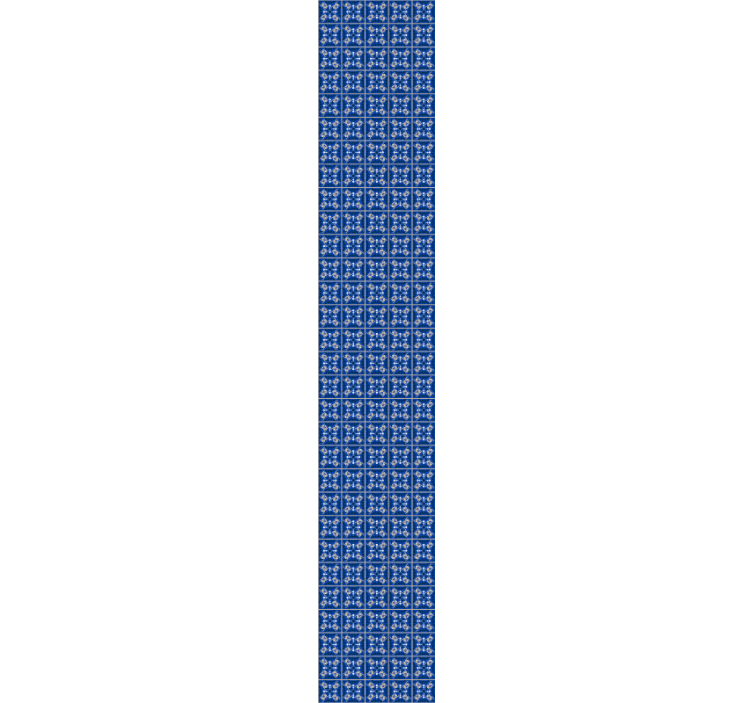 Složité modré vzory Zkontrolovaná tapeta - TenStickers