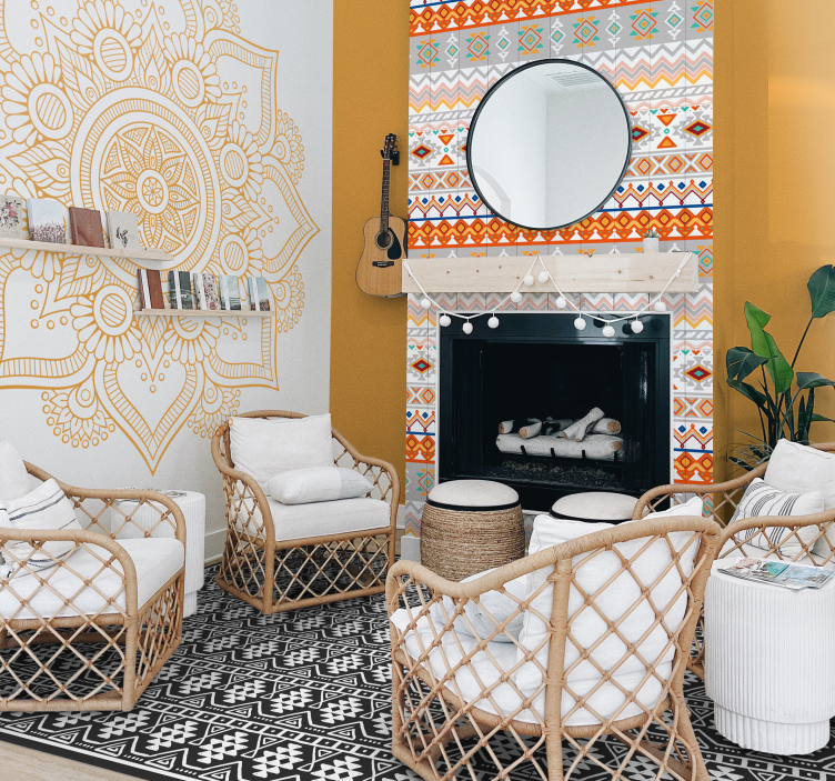 Bohémský styl vzor texturované tapeta - TenStickers