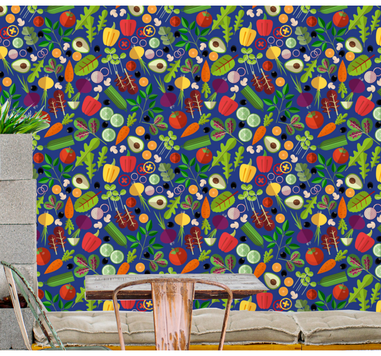 Barevné zeleninové kuchyňské tapeta - TenStickers